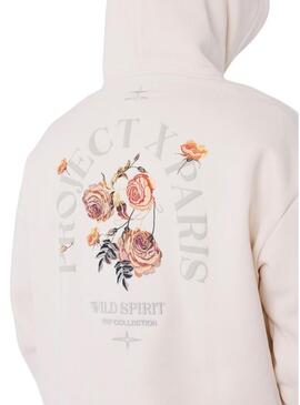Felpa Project x Paris Roses beige per uomo
