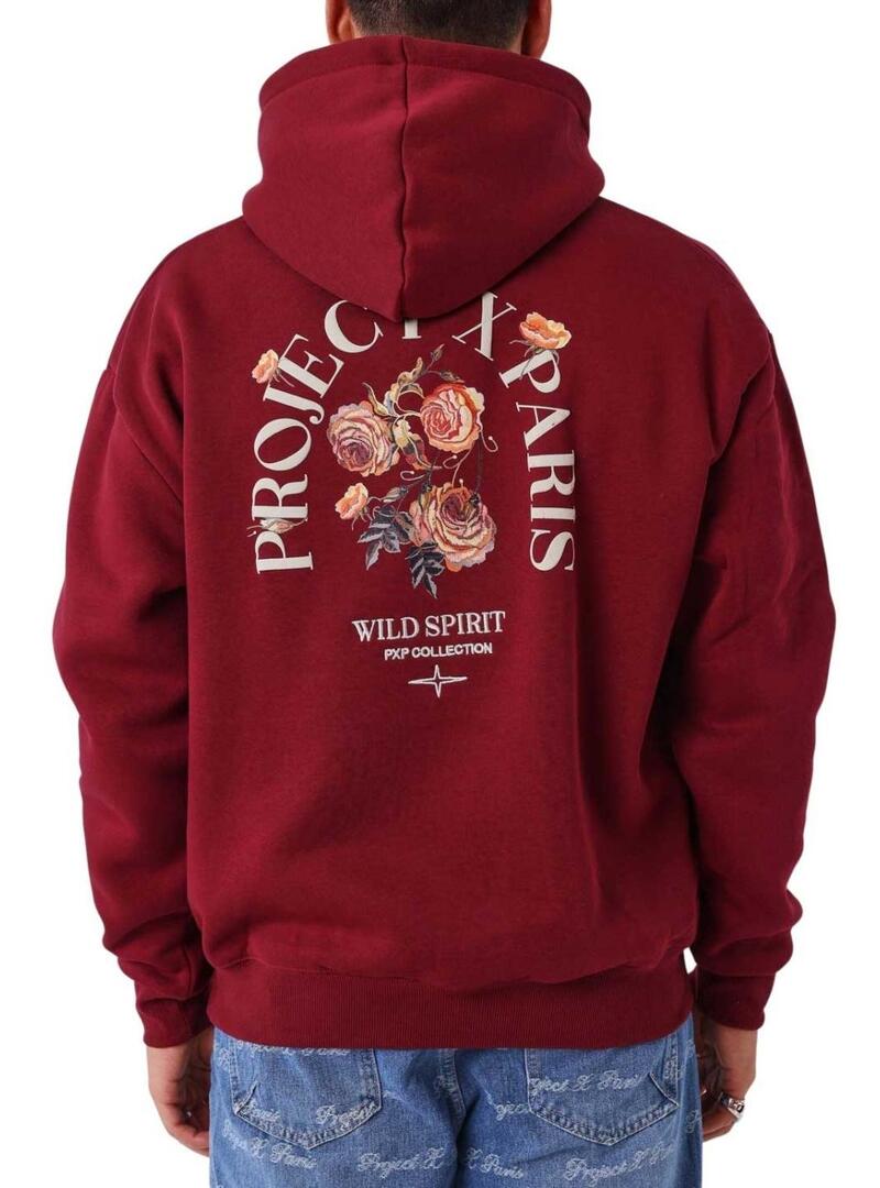 Felpa Project x Paris Roses rossa per uomo.