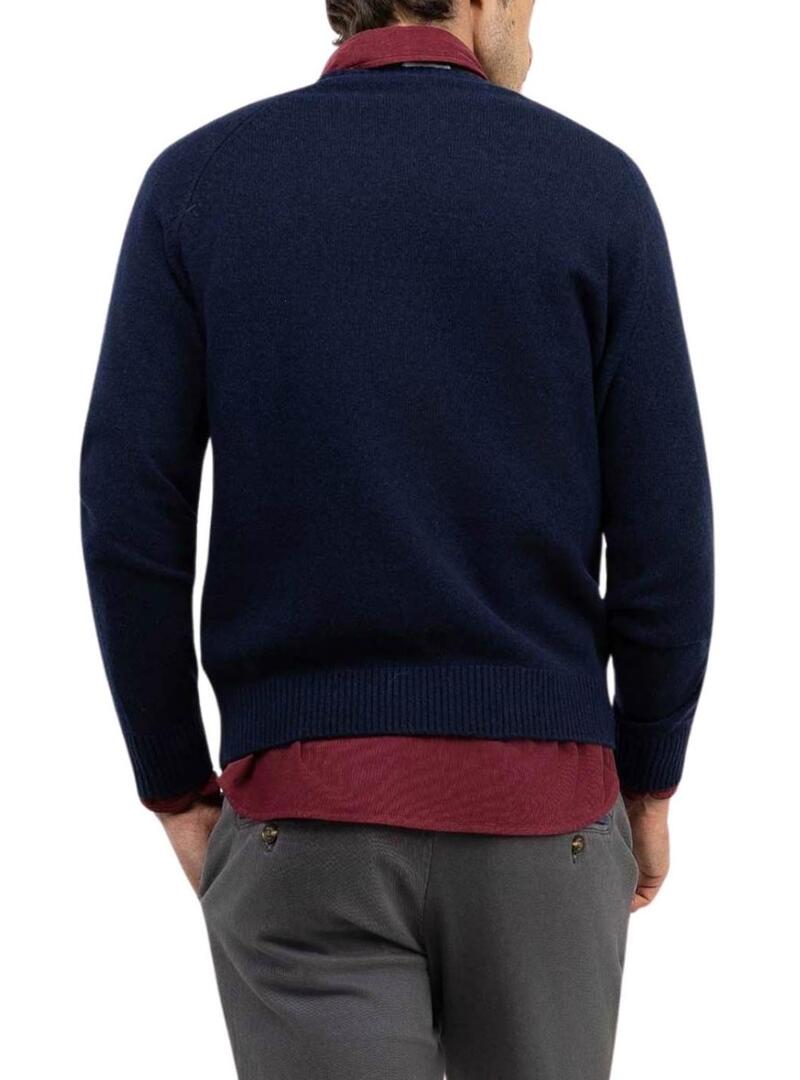 Maglia in lana merino blu El Ganso per uomo