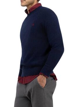 Maglia in lana merino blu El Ganso per uomo