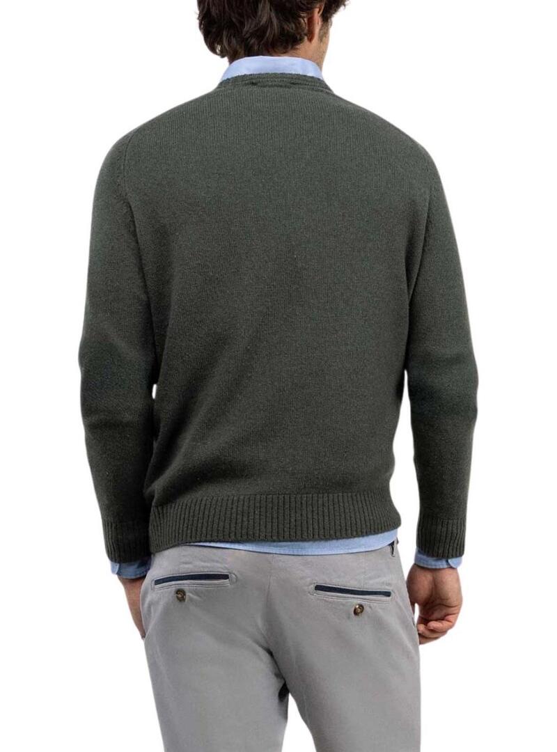 Maglia El Ganso in lana merino verde per uomo