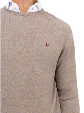 Maglione El Ganso in lana merino beige per uomo