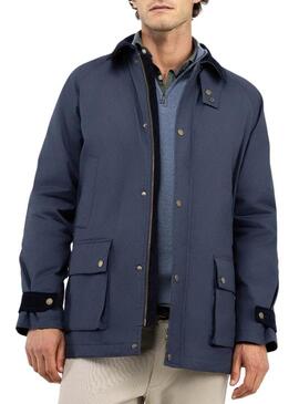 Parka El Ganso collo in velluto a coste blu navy per uomo.