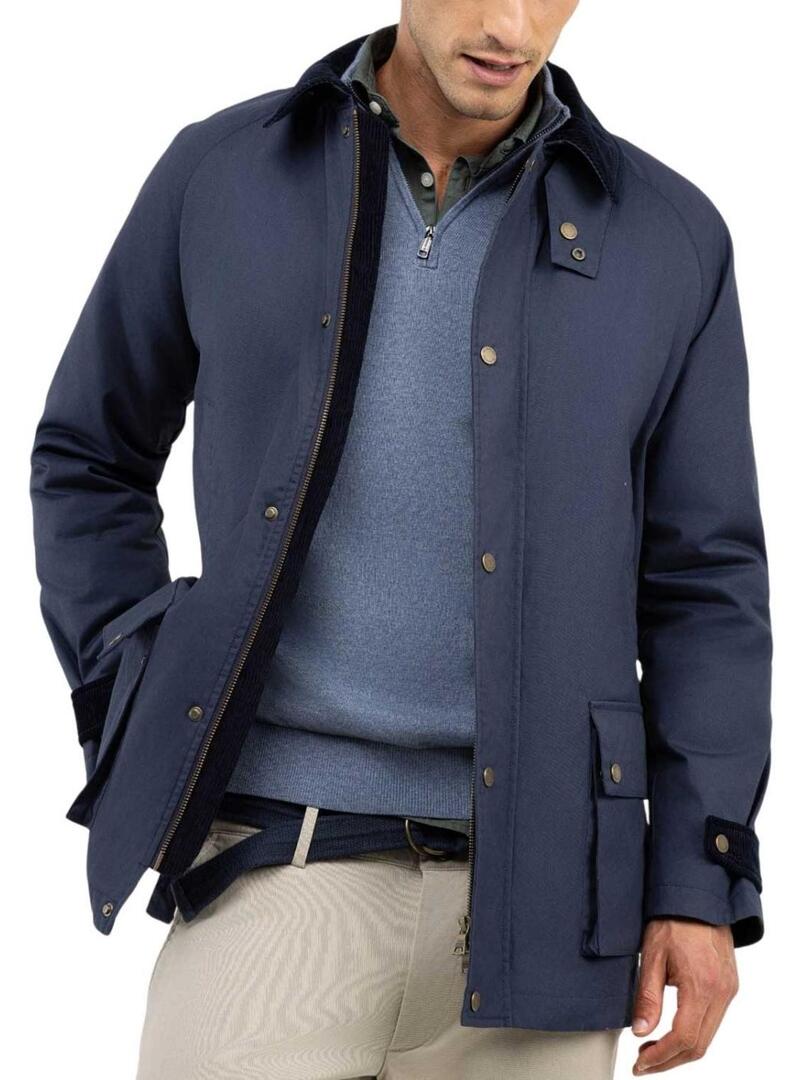 Parka El Ganso collo in velluto a coste blu navy per uomo.