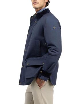 Parka El Ganso collo in velluto a coste blu navy per uomo.