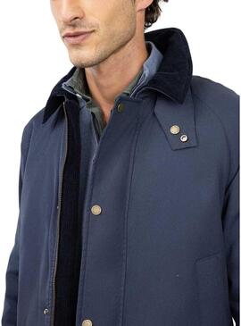 Parka El Ganso collo in velluto a coste blu navy per uomo.