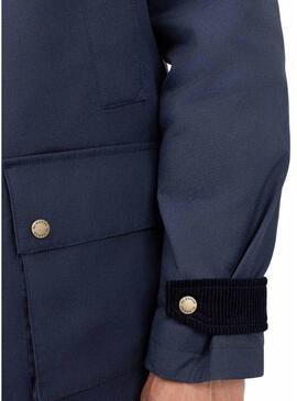 Parka El Ganso collo in velluto a coste blu navy per uomo.