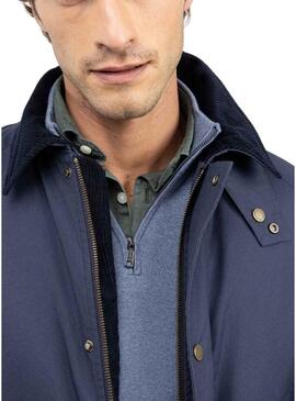 Parka El Ganso collo in velluto a coste blu navy per uomo.