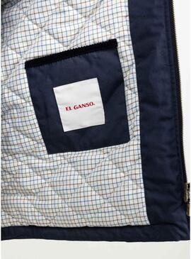 Parka El Ganso collo in velluto a coste blu navy per uomo.