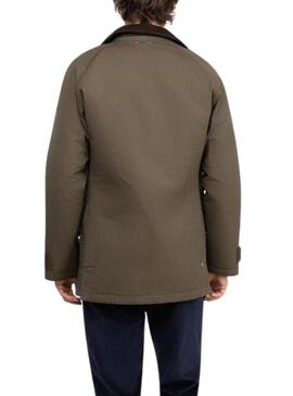 Parka El Ganso colletto di velluto a coste verde per uomo