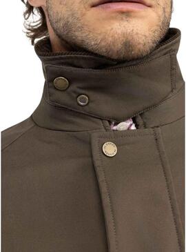 Parka El Ganso colletto di velluto a coste verde per uomo