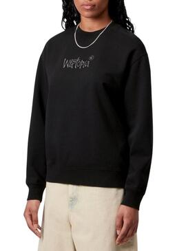 Felpa Carhartt Wip nera per donna.