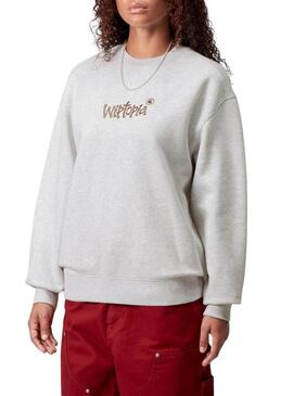 Felpa Carhartt Wip topia grigia per donna.