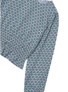 Blusa Mayoral stampata geometrica blu per ragazza