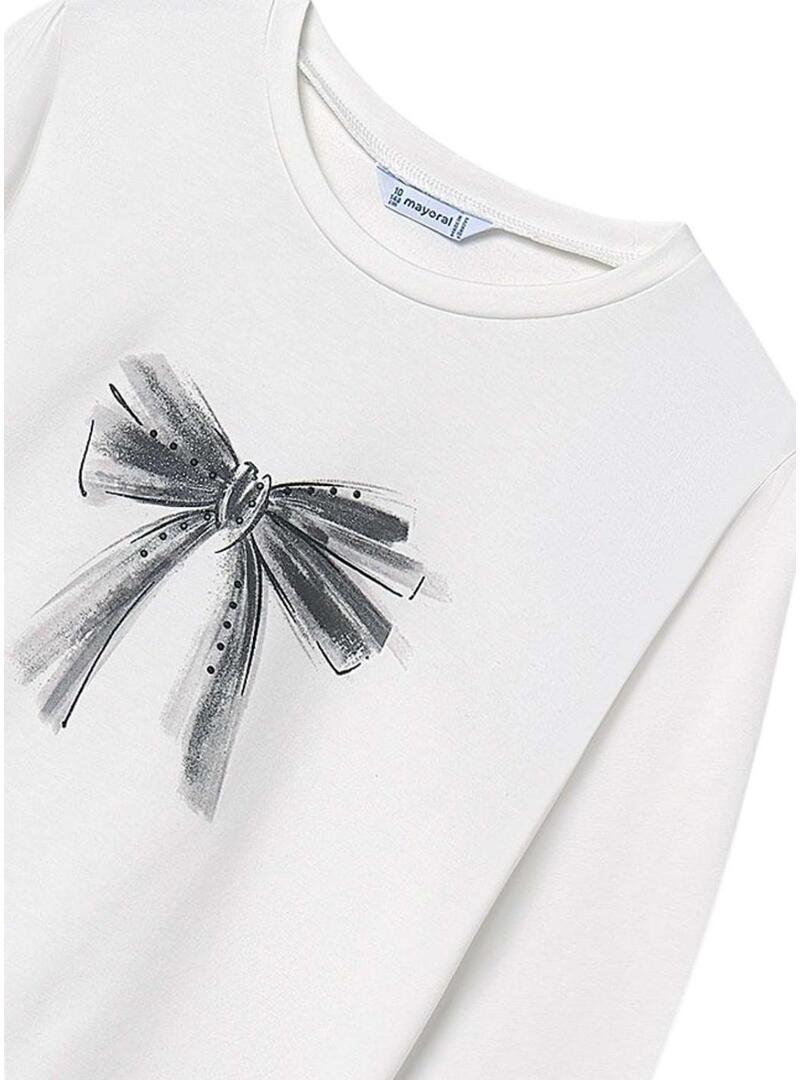 Maglietta Mayoral con fiocco bianco per bambina