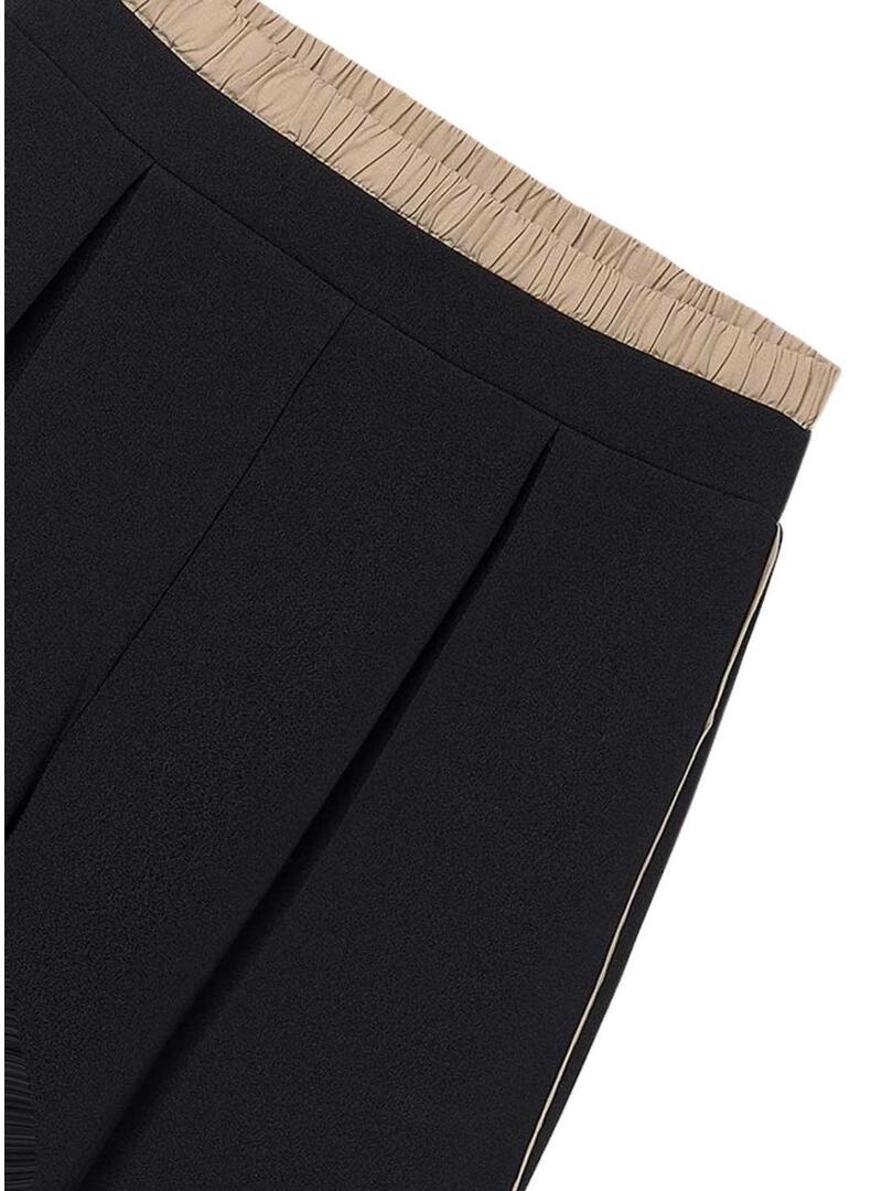 Pantaloni Mayoral neri a gamba larga per bambina