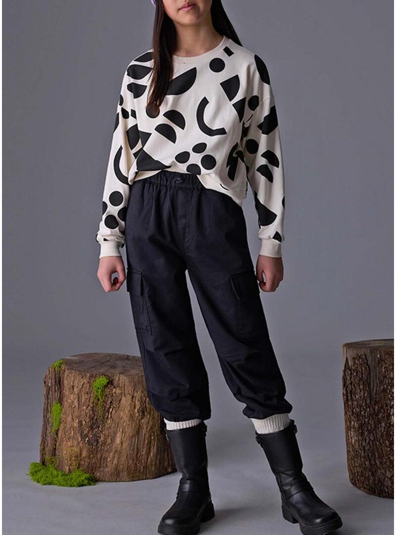 Pantaloni cargo neri Mayoral per bambina