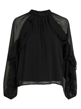 Blusa Vila Vibinna nera per donna