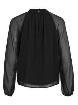 Blusa Vila Vibinna nera per donna