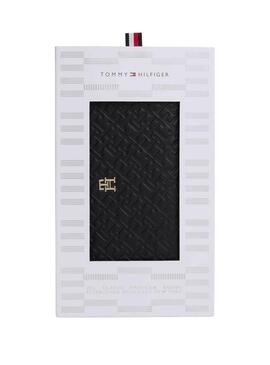 Portafoglio Tommy Hilfiger monogramma nero per donna.