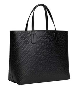 Borsa Tommy Hilfiger Icon Satchel nera per donna