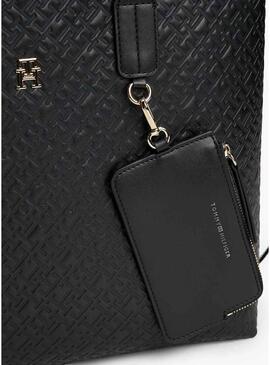 Borsa Tommy Hilfiger Icon Satchel nera per donna