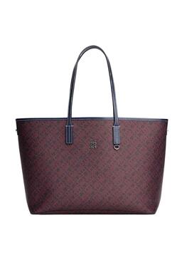 Borsa tote Tommy Hilfiger Monoplay blu e rosso per donna