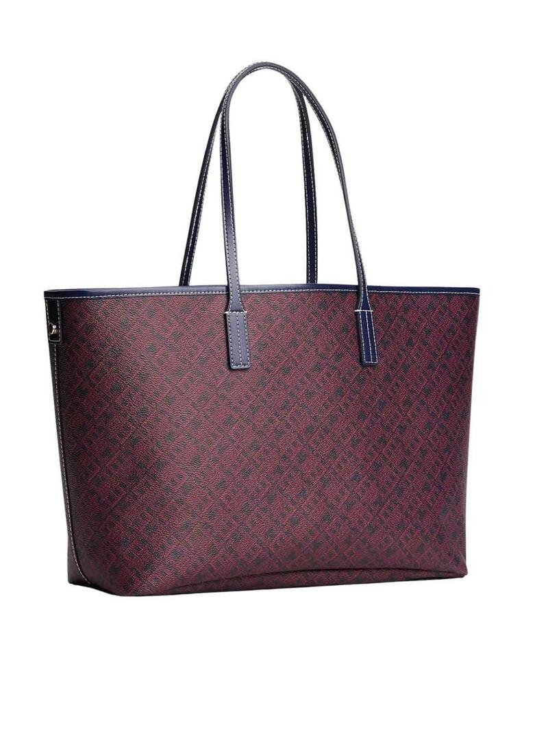 Borsa tote Tommy Hilfiger Monoplay blu e rosso per donna