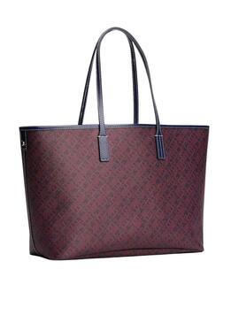 Borsa tote Tommy Hilfiger Monoplay blu e rosso per donna