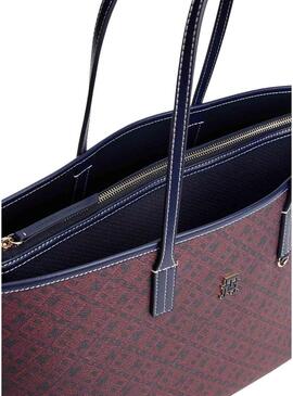 Borsa tote Tommy Hilfiger Monoplay blu e rosso per donna