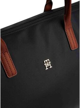 Borsa Tommy Hilfiger maxi tote in nylon nero per donna