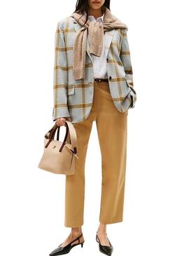 Borsa Tommy Hilfiger mini tote beige in nylon per donna