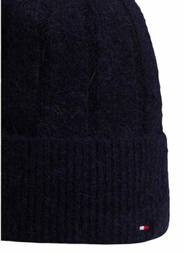 Cappello in lana Tommy Hilfiger Fluffy blu scuro per donna