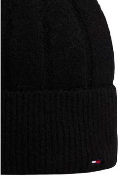 Cappello di lana Tommy Hilfiger Fluffy nero per donna
