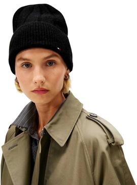 Cappello di lana Tommy Hilfiger Fluffy nero per donna