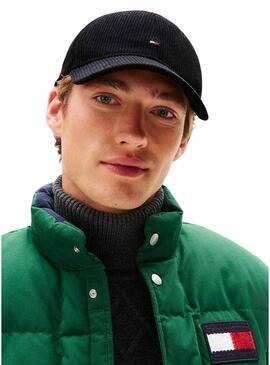 Cappello Tommy Hilfiger Flag in velluto a coste nero per uomo