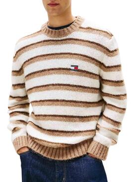 Maglia a righe beige Tommy Jeans per uomo
