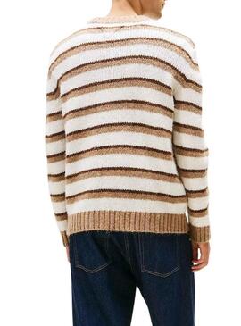 Maglia a righe beige Tommy Jeans per uomo