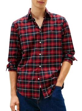 Camicia Tartan rossa Tommy Hilfiger per uomo