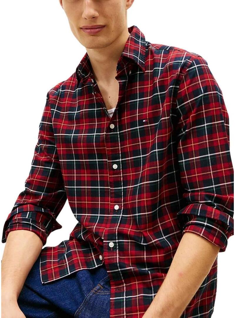 Camicia Tartan rossa Tommy Hilfiger per uomo