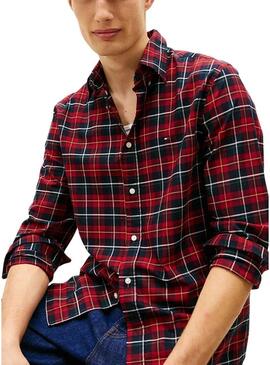 Camicia Tartan rossa Tommy Hilfiger per uomo