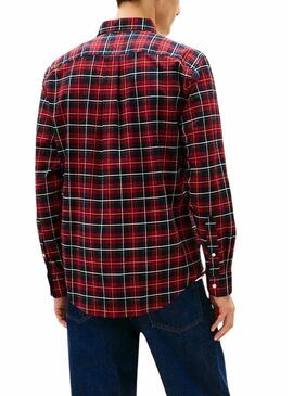 Camicia Tartan rossa Tommy Hilfiger per uomo