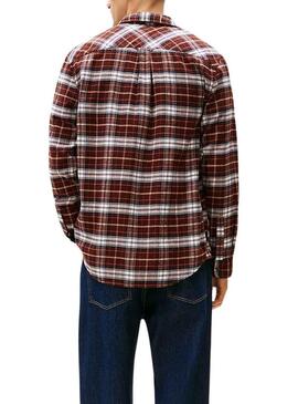 Camicia Tommy Jeans Flannel marrone per uomo