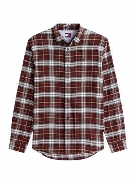 Camicia Tommy Jeans Flannel marrone per uomo