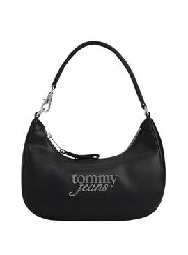 Borsa nera Tommy Jeans Bold Script per donna
