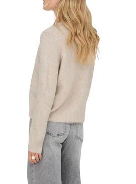 Maglione in maglia ONLY Zoey beige per donna