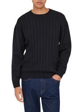 Maglia Only and Sons Lamard blu scuro per uomo