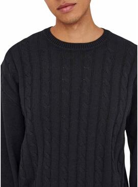 Maglia Only and Sons Lamard blu scuro per uomo