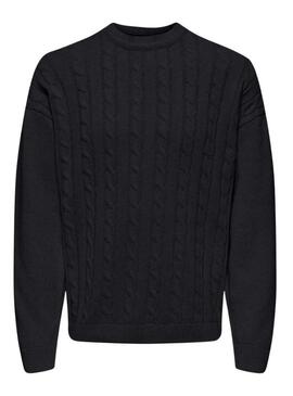 Maglia Only and Sons Lamard blu scuro per uomo