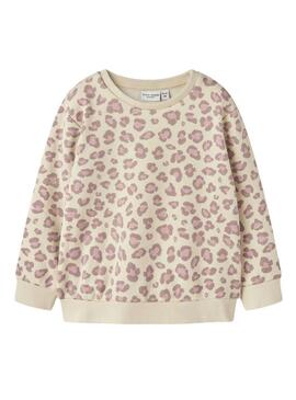 Felpa Name It Davina rosa e beige per bambina